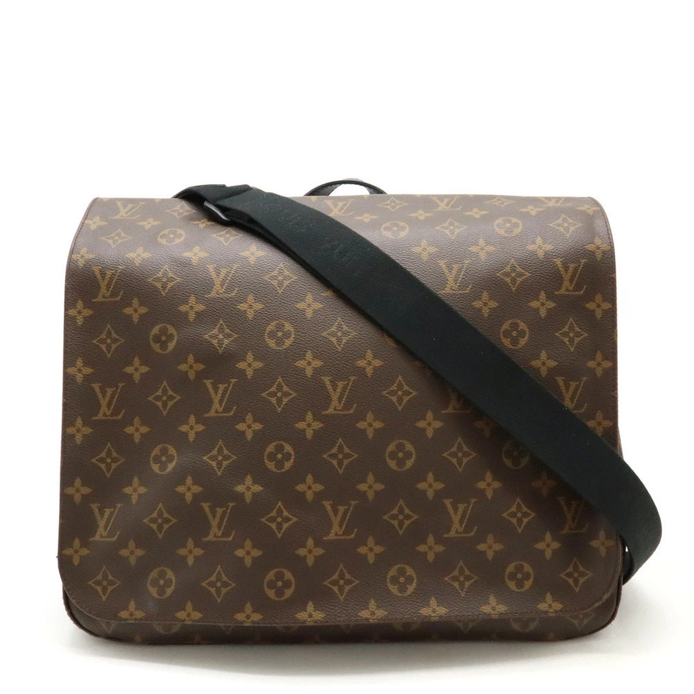 LOUIS VUITTON Monogram Macassar Brown Drake Shoulder Bag Messenger Handbag